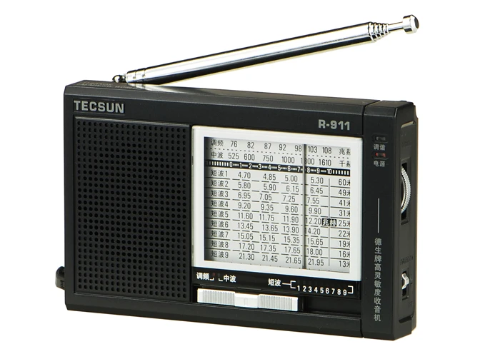 Tecsun R-911 راديو Worl FM/MW/SW 11 الفرقة استقبال العالم متعدد الموجات راديو حساسية عالية ستيريو راديو استقبال رقمي رقمي