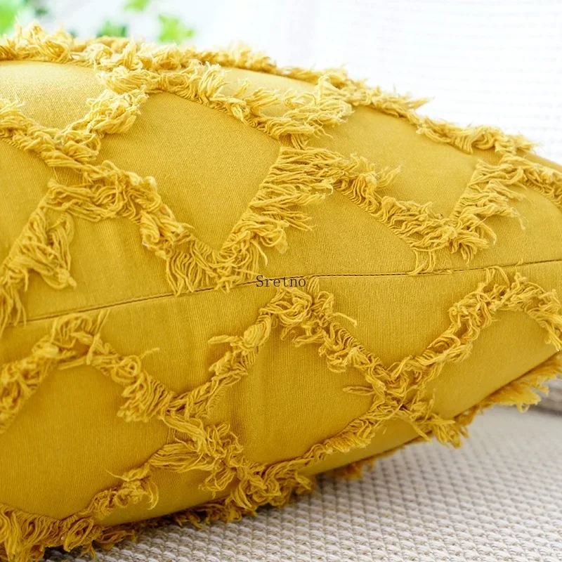 القطن والكتان الوسائد غطاء غرفة المعيشة غرفة نوم أريكة الديكور وسادة تغطي الماس شعرية الإبداع Fundas دي Cojines #4