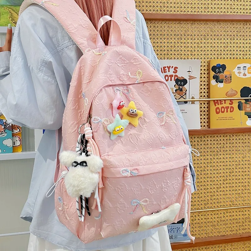 

​2025 Teens Lightweight Backpack Large Capacity School Bag, Anti-Theft Laptop Compartment for Commute Travel Eco-Friendly Gift​
