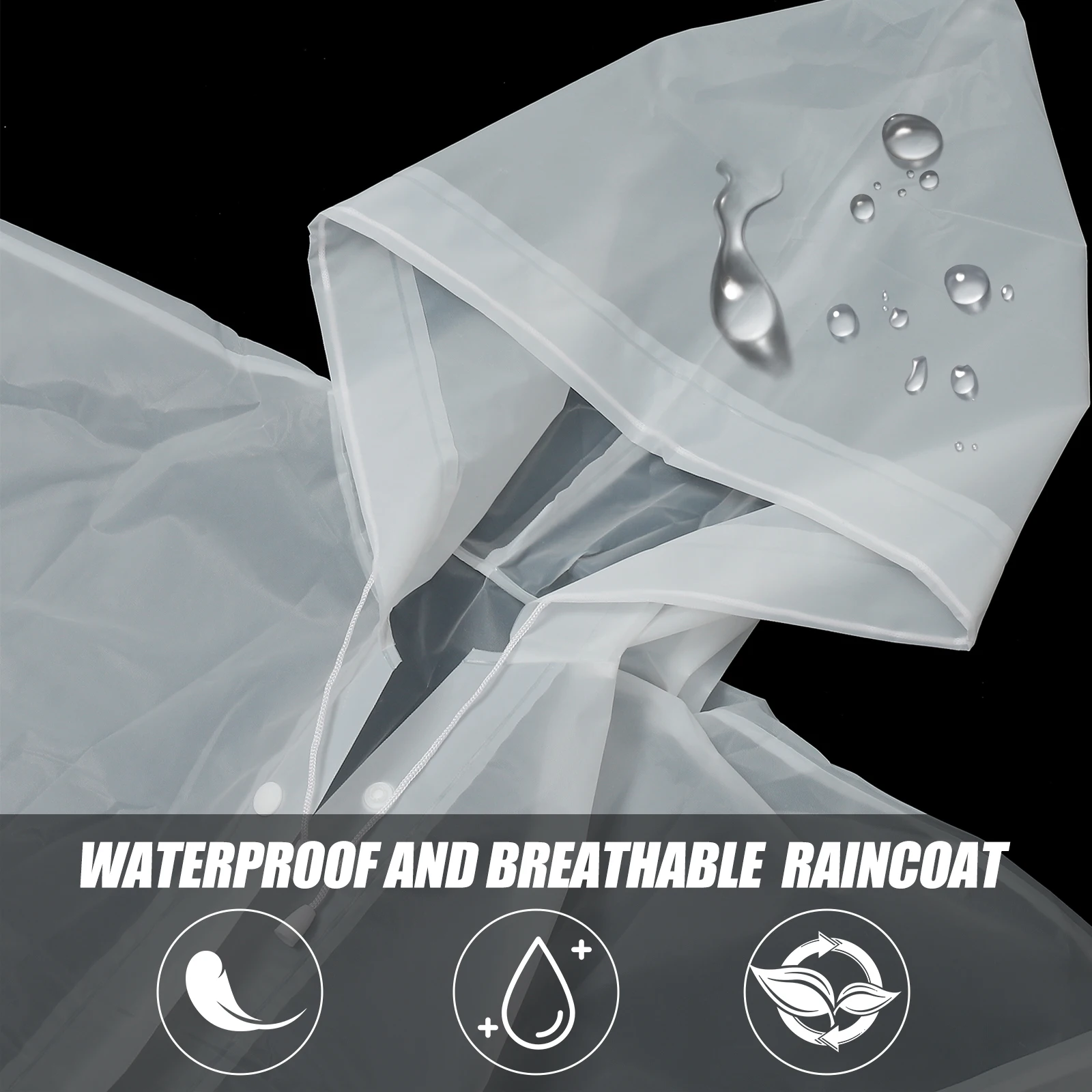 

Long Waterproof Hooded Raincoat Adult Poncho Lightweight Portable All season Travel Hiking Camping Fishing Shopping