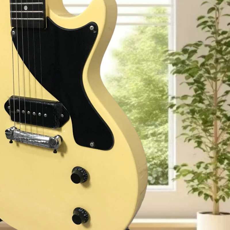 Yellow LPQ Electric Guitar P90 Retro Electric Guitar Dynamic Response Extremely Strong Beginner's Practice Free Delivery