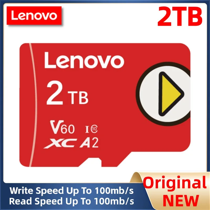 Lenovo Original 2TB Micro TF SD Card 256GB TF/SD Memory Card 128GB Mini Memory Card Class10 512GB For Camera/Phone 2024 NEW