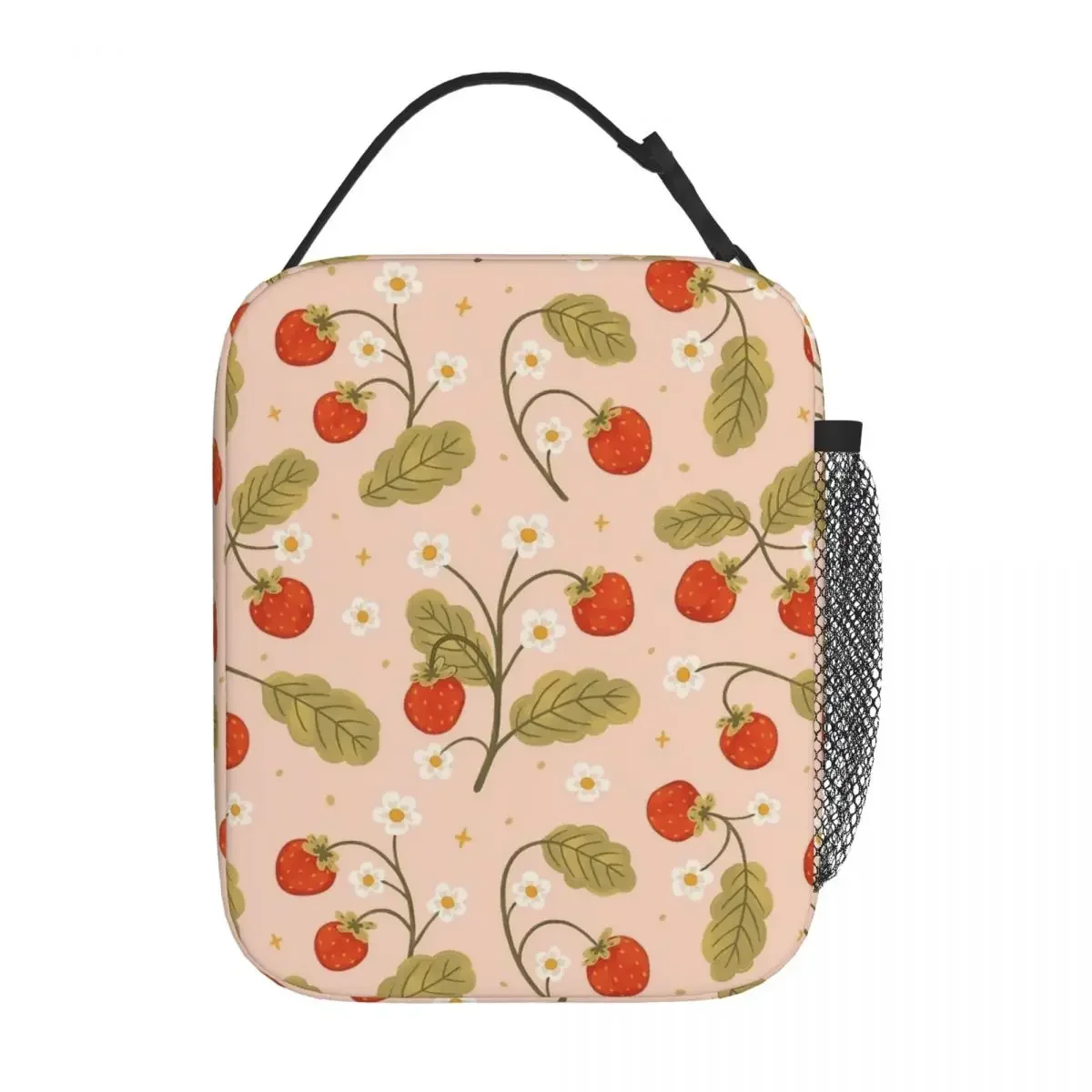Cute Cartoon Strawberry Bon Bon Merch Insulated Lunch Bags For Travel Storage Food Boxes Portable Thermal Cooler Lunch Boxes