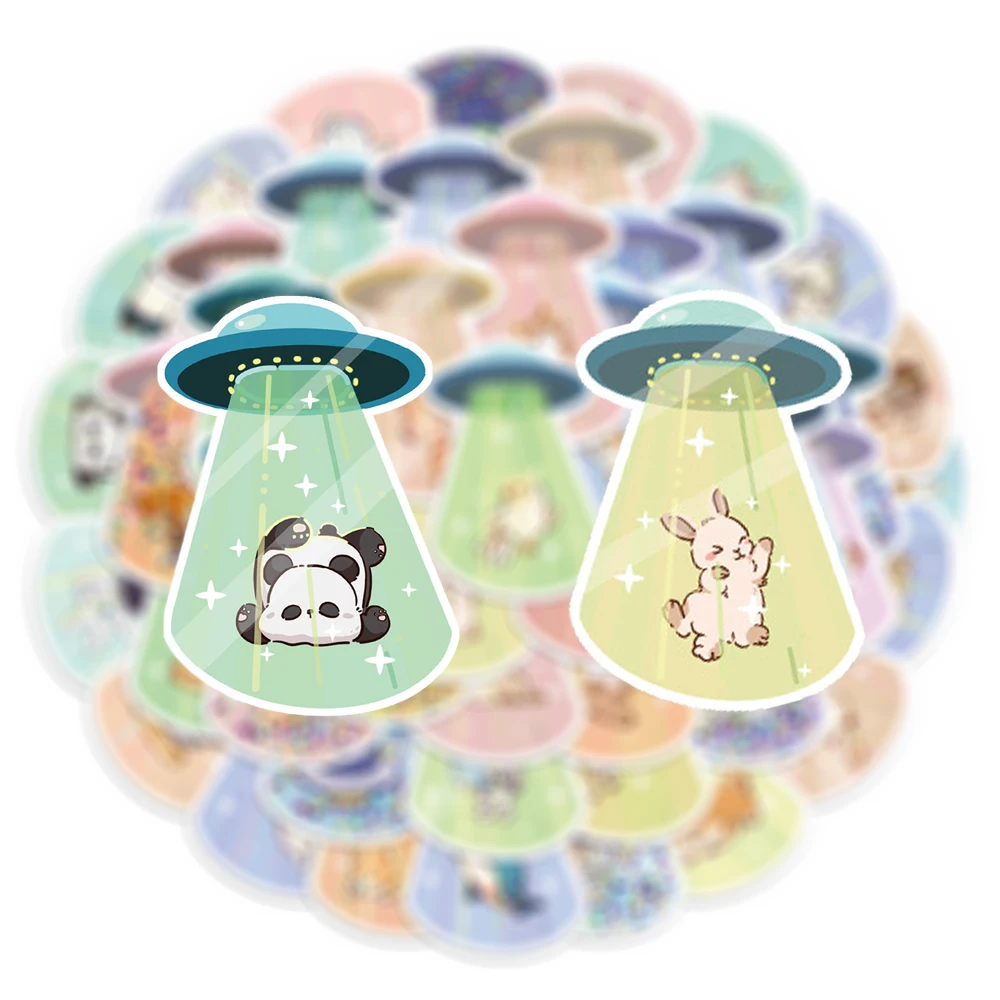 

10/30/50pcs Cute UFO Animal Cartoon Stickers for Kids Waterproof DIY Skateboard Notebook Laptop Phone Kawaii Graffiti Decals Toy