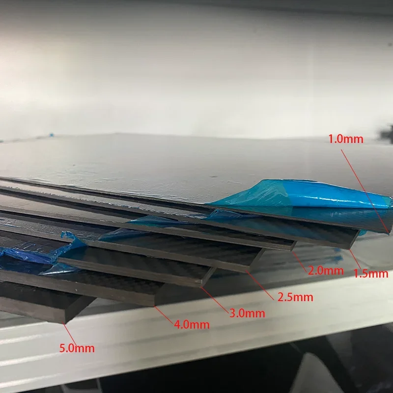 500x500mm Carbon Fiber Plate Twill Glossy Matte  0.25-5mm Thickness Real 3K Panel Sheets High Composite Hardness Material For RC