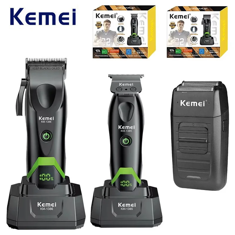 Kemei 1385 1386 1102 hair clipper electric shaver combo cordless zero gap hair trimmer finish hair cutting machine razor for men