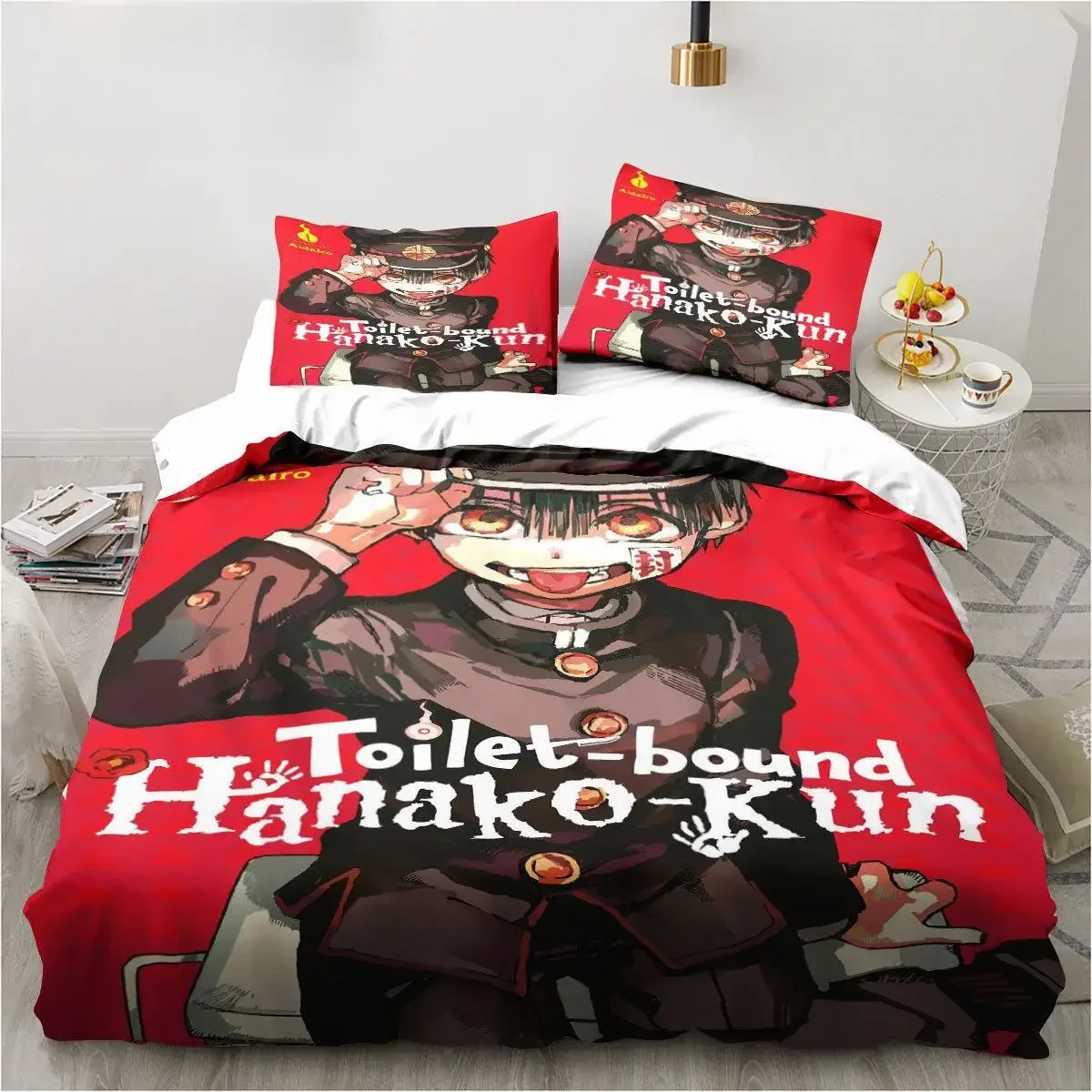 Anime Toilet-Bound Hanako-kun 3D Printed 2/3pcs Bedding Set Duvet Covers Pillowcases Comforter Bedding Set Bedclothes Bed Linen