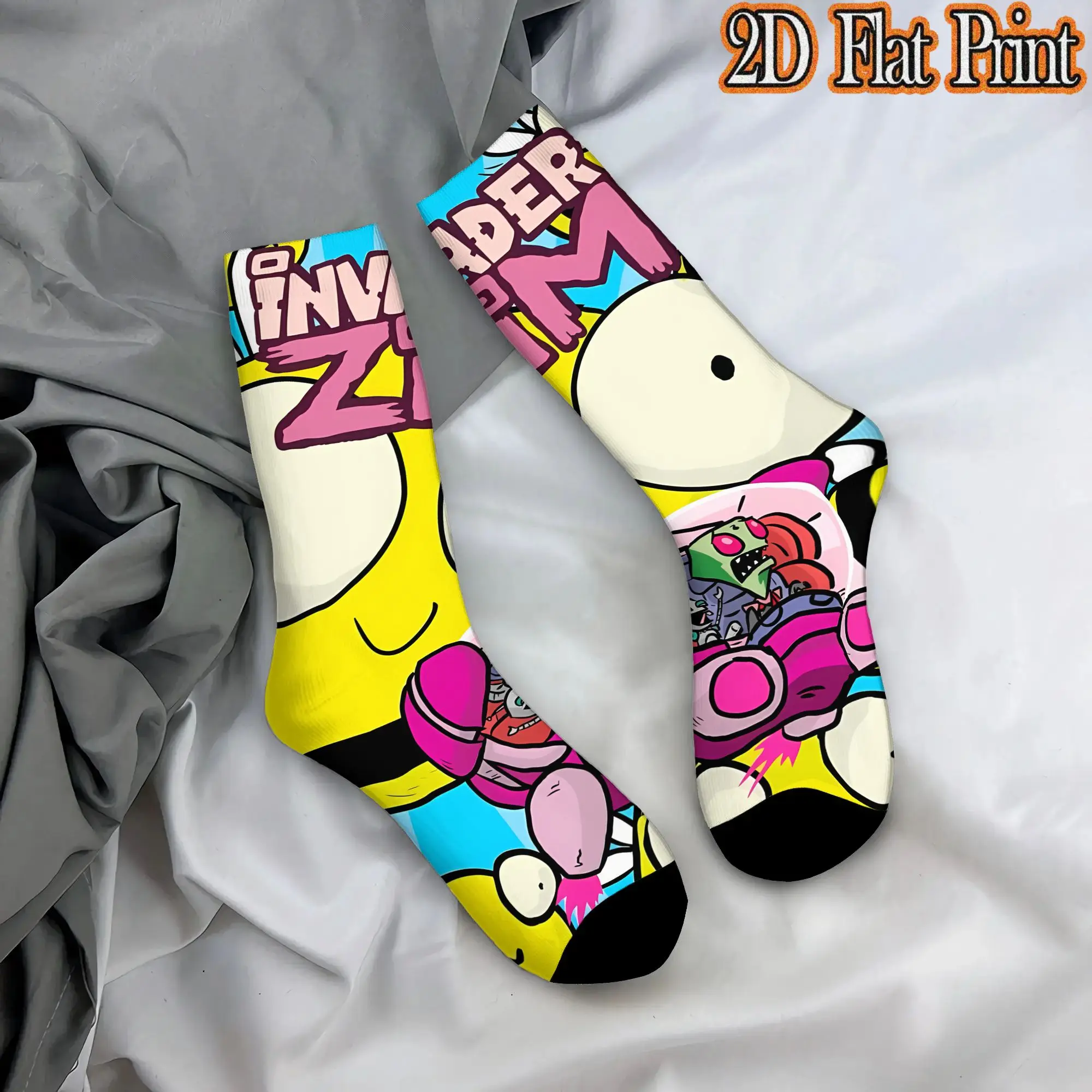 Invader Zim Anime Outdoor Men's  Mid-calf Winter Socks Unisex Suitable Crew Sock Cycling Socks