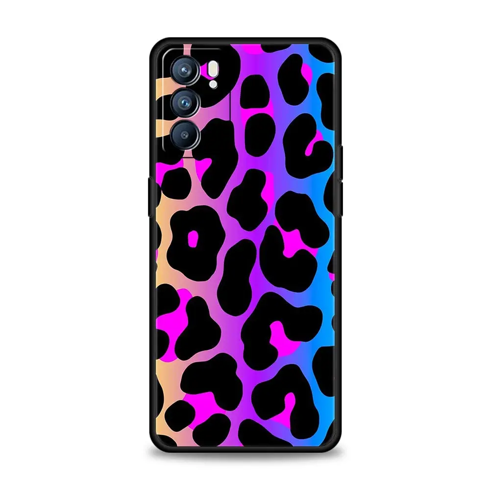 Luipaardprint Telefoon Case Voor Oppo Reno13 Reno12 Reno11 F Reno10 Pro A54 5G Vinden X5 A53 A52 A9 A57 A78 4G A79 A80 A98 Cover