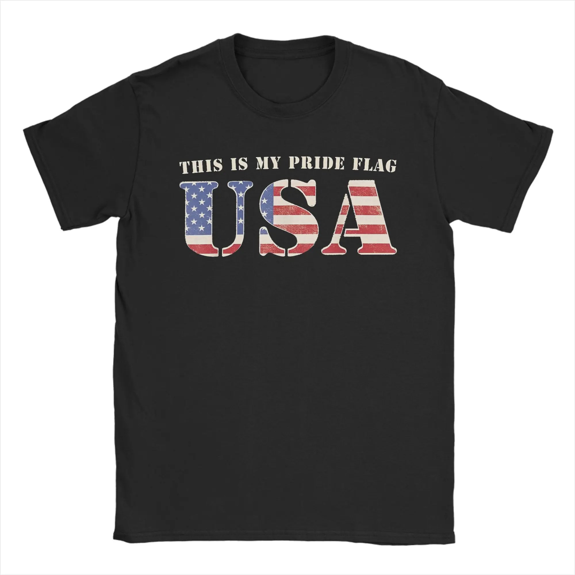 

Футболка с флагом This Is My Pride 4 июля США Американская мужская футболка с коротким рукавом и круглым вырезом Футболка из чистого хлопка Новое поступление одежды