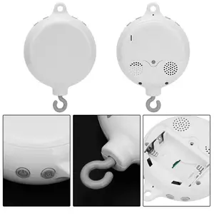 Babyrassel für Babys von 0 bis 12 Monaten, Weiß, Rotary Mobile im Bett, Musikbox für Neugeborene, Glocke, Spielzeugunterstützung, Spielzeug für Jungen und Mädchen 6 Hauptverkäufe Mobile Baby - №5