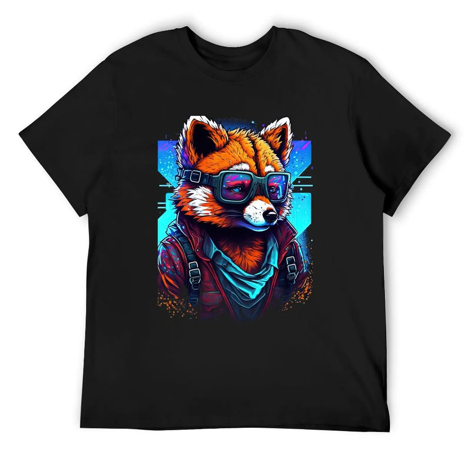 

Retrowave Malinois Red Panda with Glasses T-Shirt plain blue archive shirts graphic tee t shirts for men