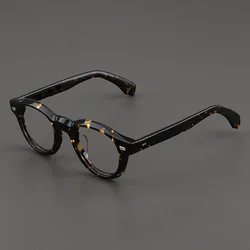 New Handmade Acetate Fiber Eyewear Frame Men's Oval High grade Myopia Glasses Women's Retro Hawksbill Prescription Eyeglasses