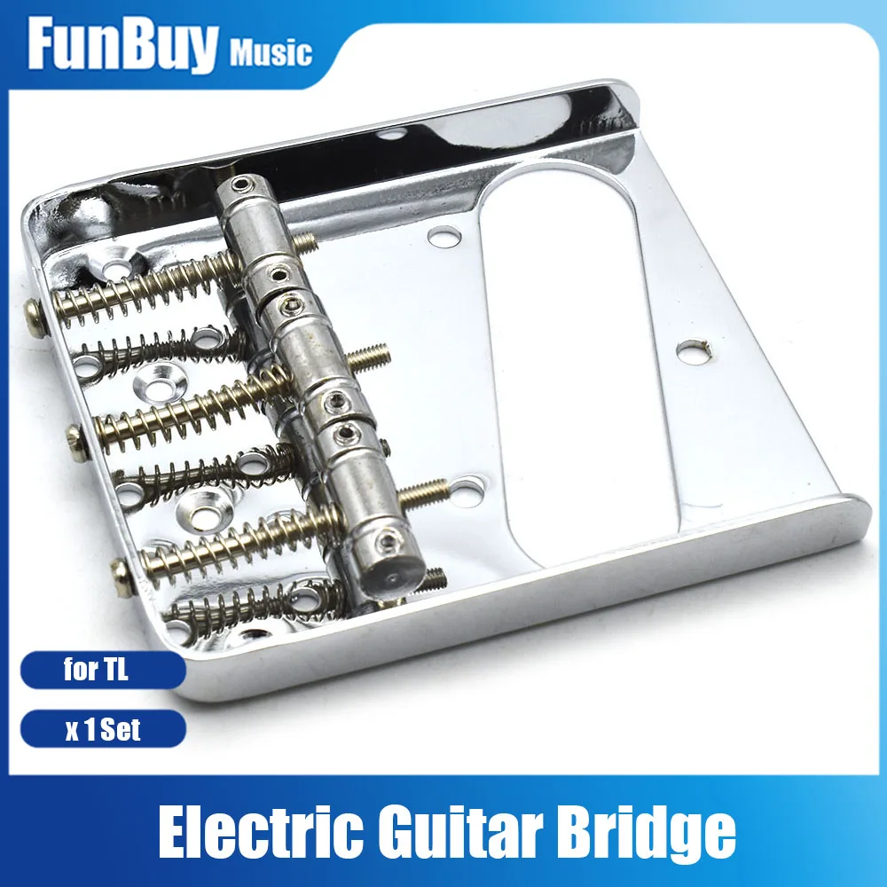 3 Saddle Bridge Tailpiece Chrome Plated for TL Electric Guitar Replacement Part with Screws Wrench