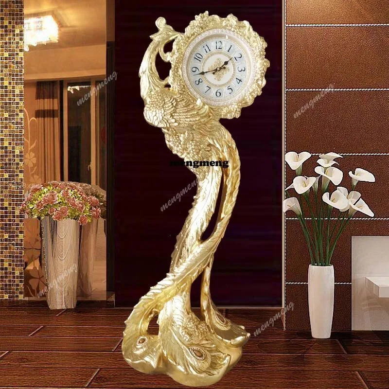 European fashion retro floor-to-ceiling clock, living room antique seat clock, solid wood fashion clock