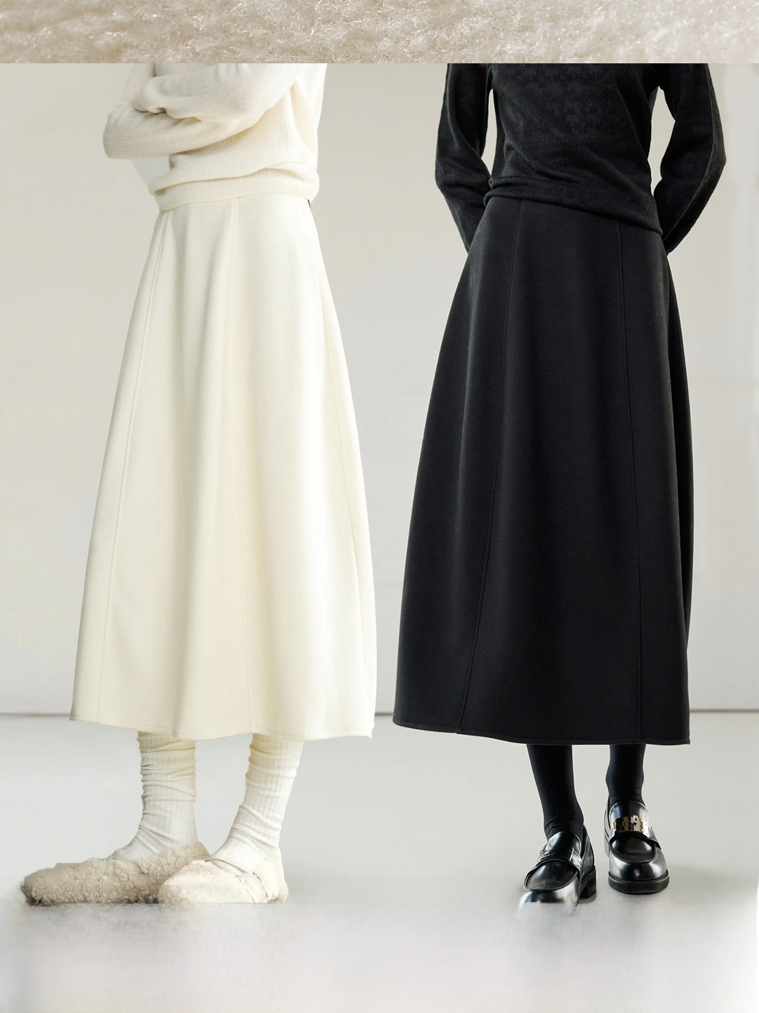 

Осенняя шелковая юбка А-силуэта, женская свободная универсальная юбка-бутон, теплая миди-юбка из полиэфирного волокна