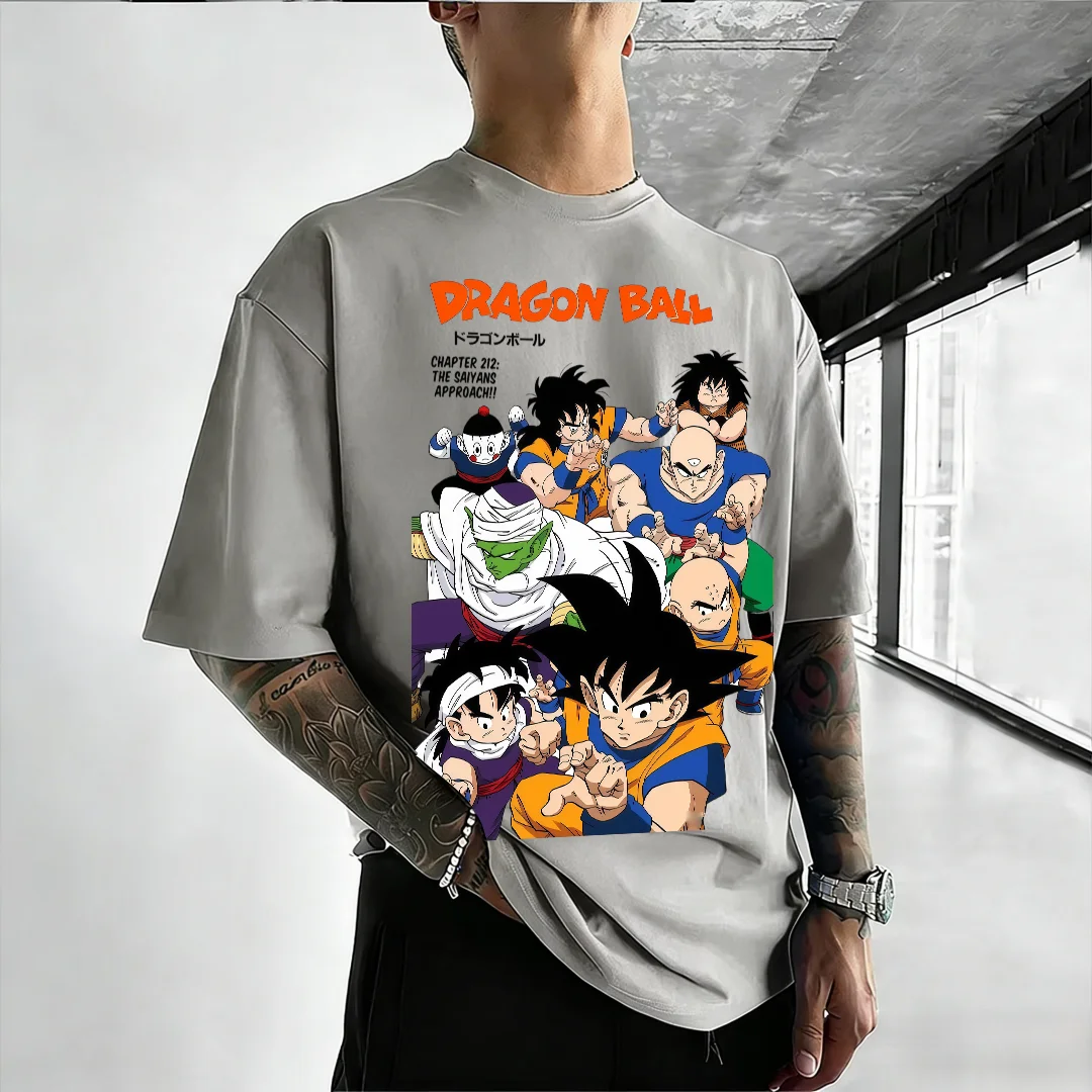 

Летняя распродажа 2026: Футболки с аниме-принтом Dragon Ball для всей семьи (родители и дети), высококачественные, с коротким рукавом, в стиле Harajuku Streetwear