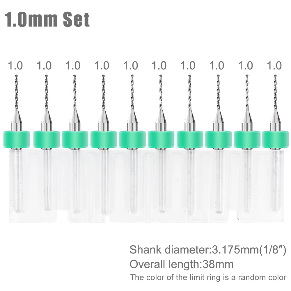 Mini Pcb Boor 10Pcs 0.1-1.2Mm Carbide Pistool Boor 1/8 ''Schacht Voor Pcb Gedrukt printplaat Boren Cutter