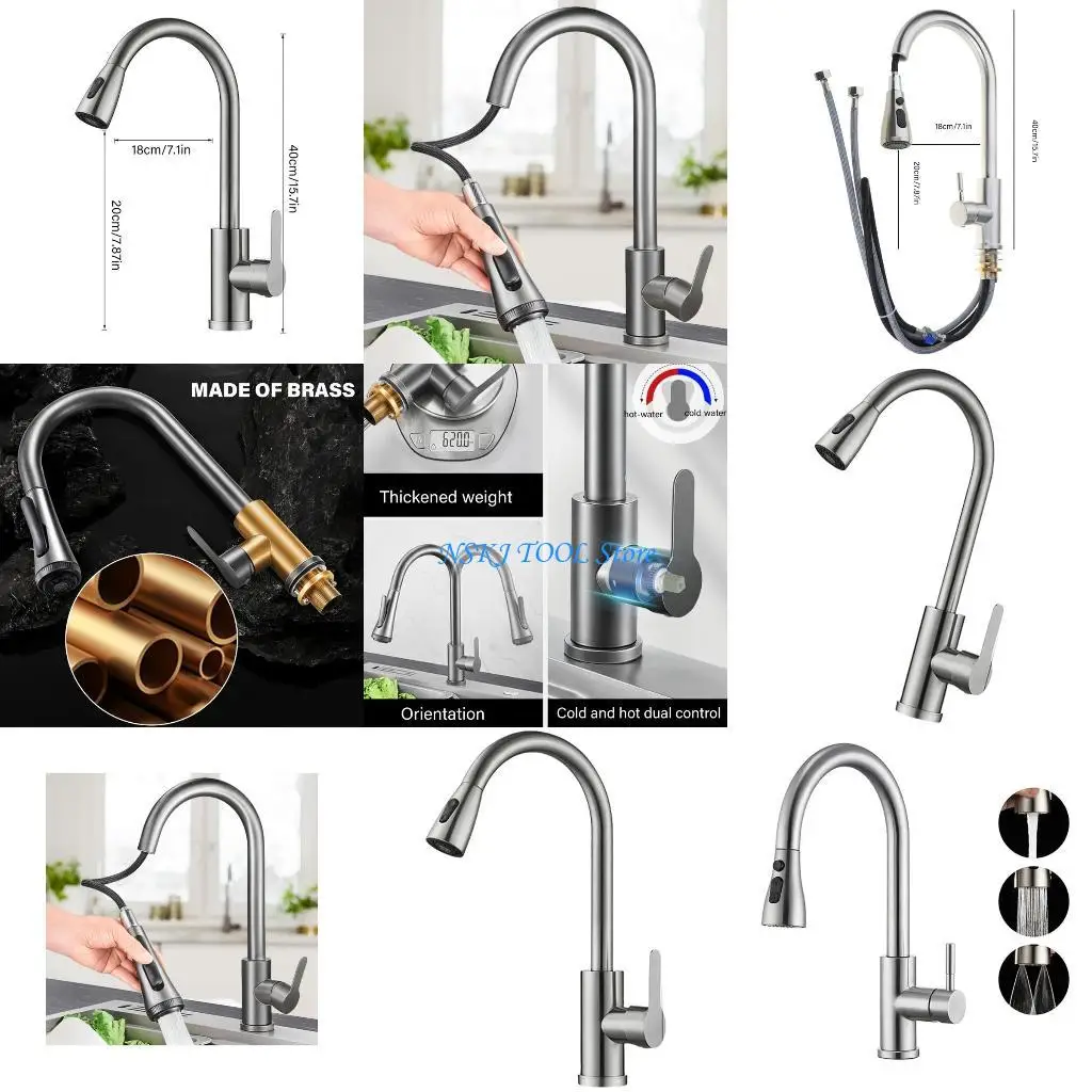 

L8RC Stretchable Faucet Cold and Heat Water Control Flexible Faucet Upgrades for Home