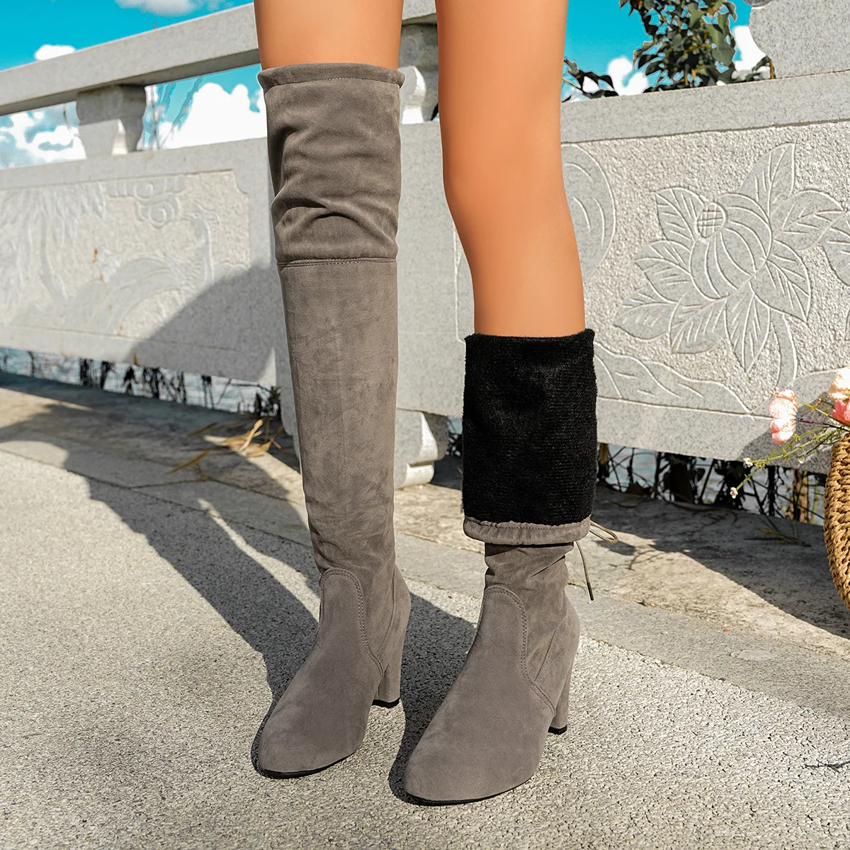 

2025 New Shoes Winter Casual Women Boots Black Over The Knee Boots Sexy Female Autumn Winter Lady Thigh High Boots 3696