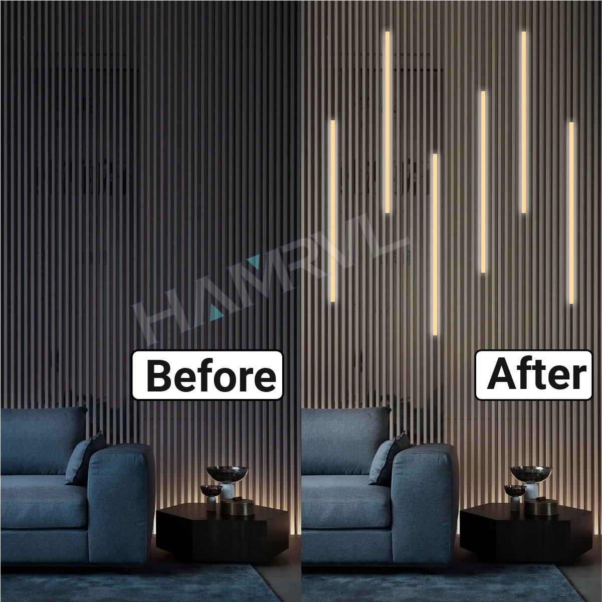 شريط إضاءة LED للوحة الحائط للوحة الحائط الخشبية المتوازية مع مستشعر اللمس، ذاتية اللصق لديكور الحائط الشريحة #2