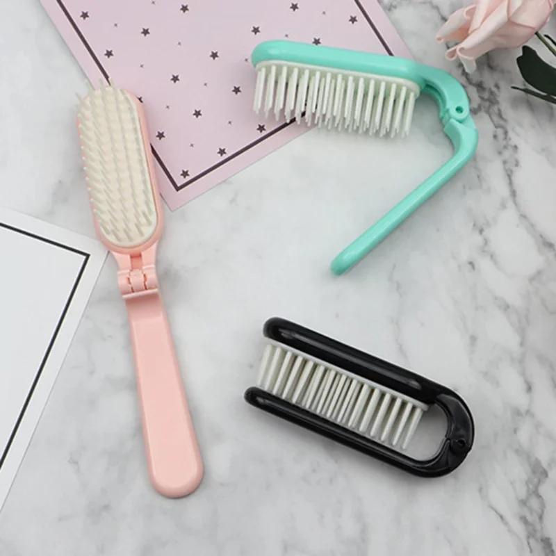 

Foldable Comb Portable Ladies Comb Soft Bristle Brush Head Anti-Static Fine Teeth Massage Hair Beauty Tools Travel Combs