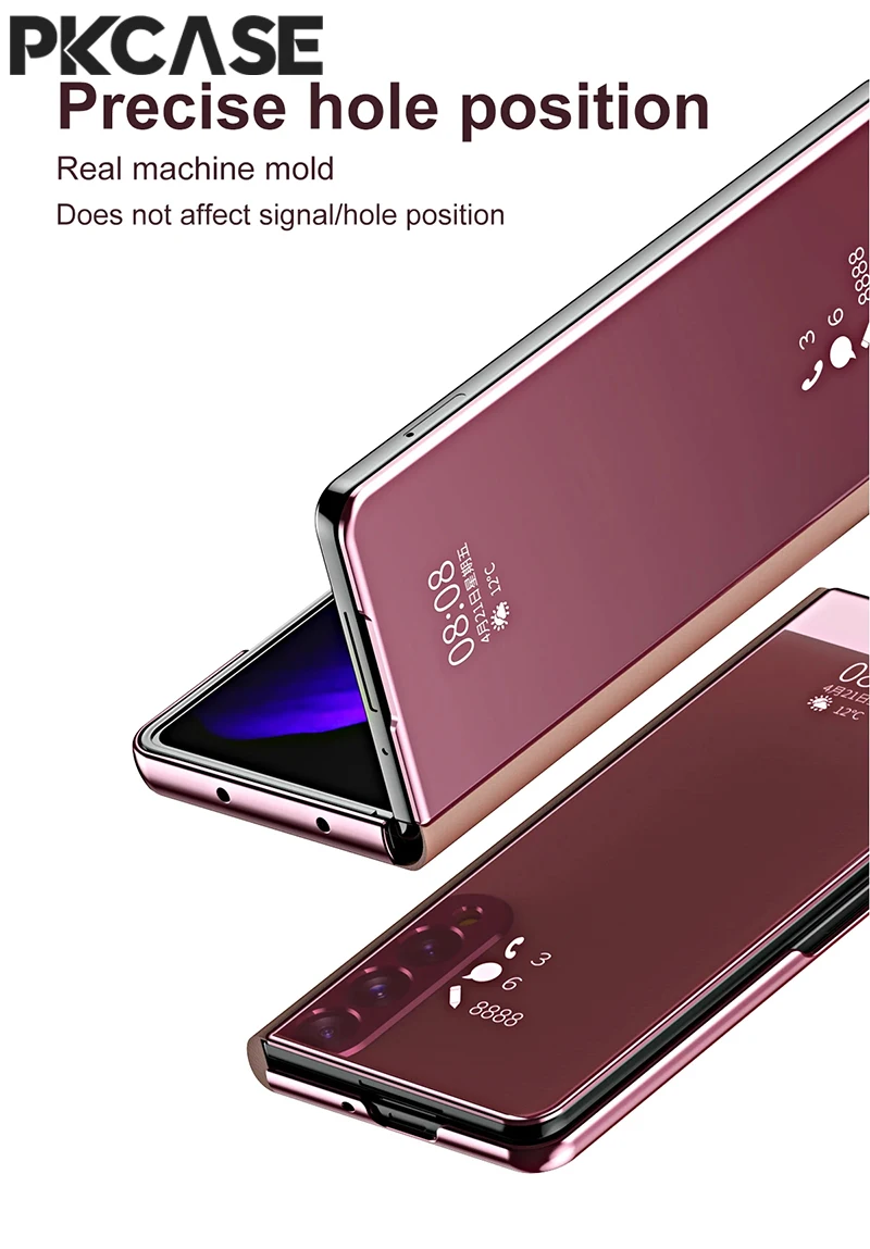 PKCASE Smart Mirror Flip Handyhülle für Samsung Galaxy Z Fold 8 Ultra Z Fold 7 Z Fold 6 Z Fold 5 Z Fold 4 Z Fold 3 Lederhülle – Detail 4
