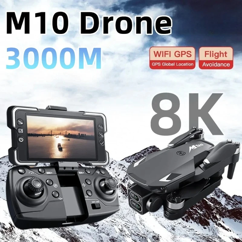 

Профессиональный дрон M10 8K с Wi-Fi, бесщеточный, с функцией обхода препятствий, управлением с экрана, складной, для аэрофотосъемки, с камерой