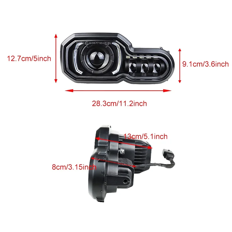

Motorcycle LED Headlight High/Low Beam with DRL Assembly for-BMW F650GS/F700GS/F800GS
