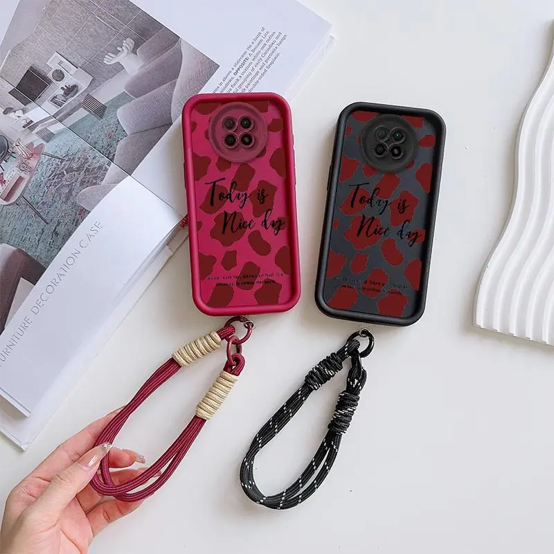 Note9 Leopard Lanyard Phone Case For Redmi Note 11 11S 10 10S 10T 10Pro 9T 9S 9Pro 9Pro 8 8Pro 7 7Pro 7S Protection Cover