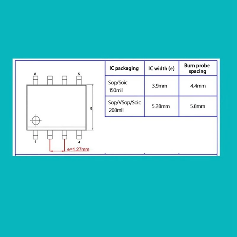 DN-1Pcs Sop8 Chip Download Burn Write Probe Spring Needle Flash Eeprom Chip Burner Cable