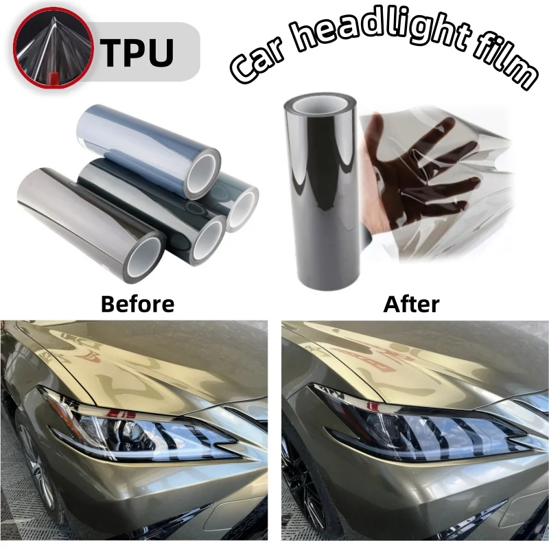 

TPU Car Tint Light Film 3 Layers Adhesive Auto Tint Stickers Waterproof Headlight Taillight Fog Light Vinyl Films For All Cars