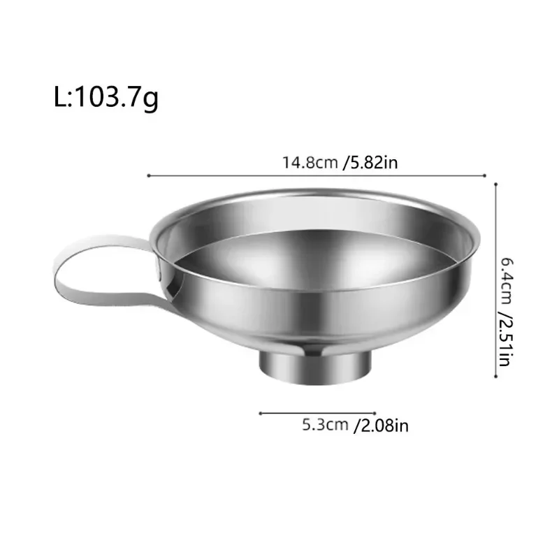 1PC Stainless Steel Wide Mouth Jar Funnel Jam Salad Dressing Wide Mouth Funnel Wide Mouth Oil Leak Multifunctional Kitchen Tool