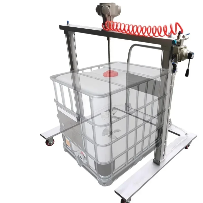 Mobile lift type, special pneumatic mixer for ton barrels, adjustable speed and high power
