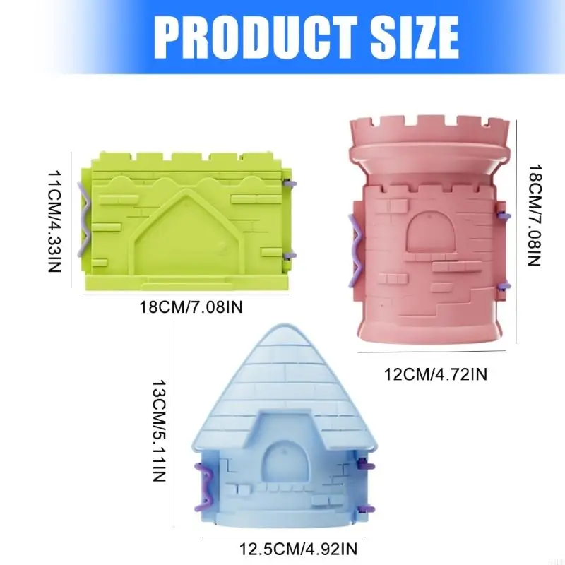 54DF プラスチック城型キット 砂と雪遊び用 想像力と家族の絆を促進するアクティビティ スノービーチ エンターテイメント