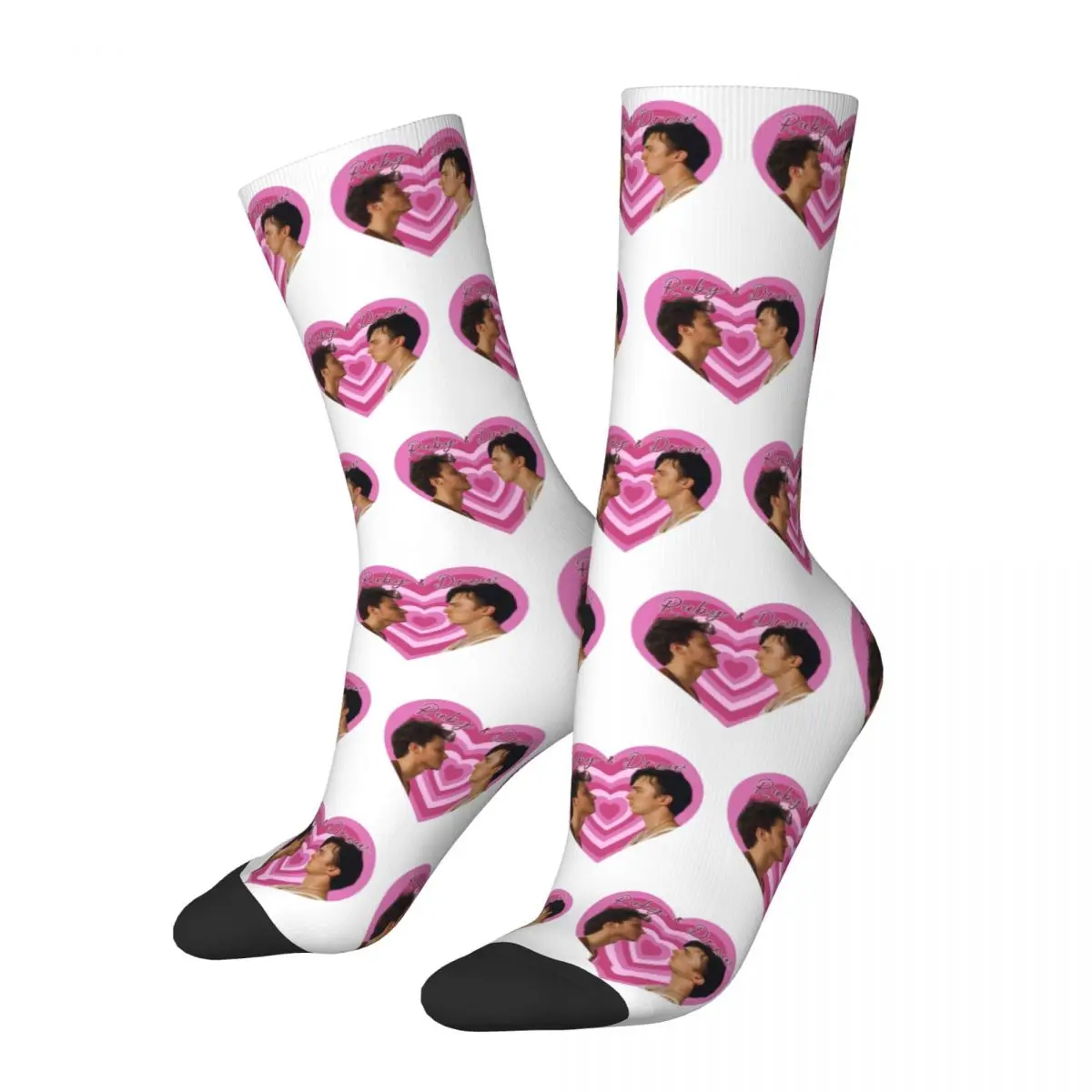 Colorful Rudy Pankow And Drew Starkey Love Basketball Socks Polyester Middle Tube Socks for Women Men Breathable