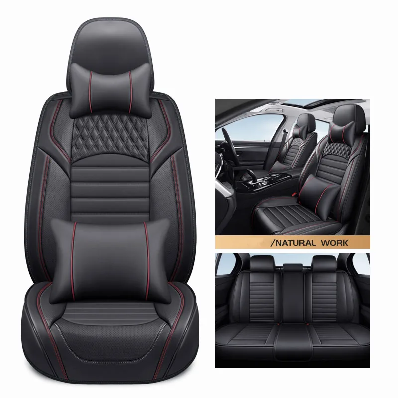 Universal Full Set Car Seat Covers For Renault Duster Kadjar Captur Mazda 2 3 BK BL MG ZS Waterproof Leather Auto Assecories