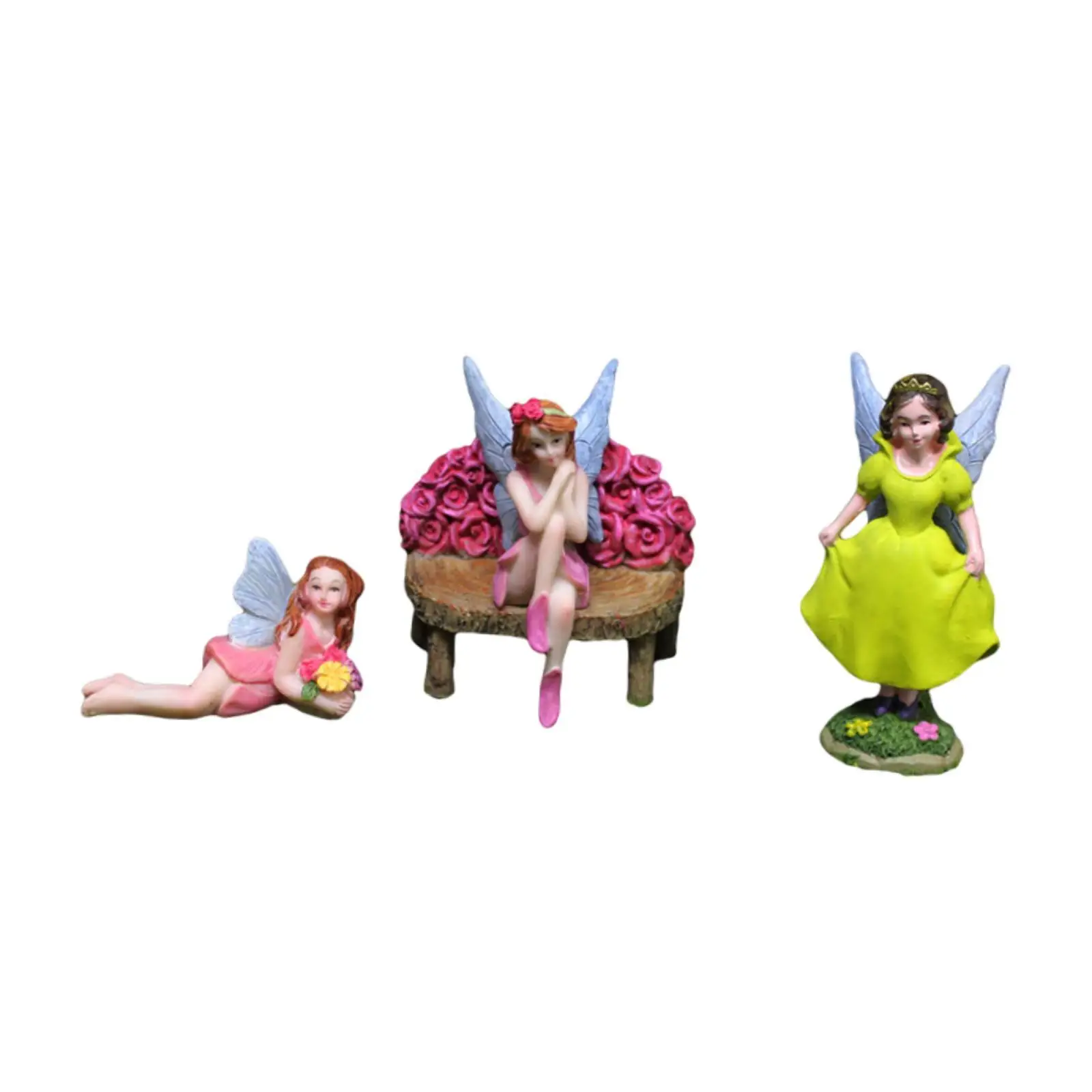 4 Pieces Fairy Garden Accessories Figure DIY Gift Miniature Figurines for Garden