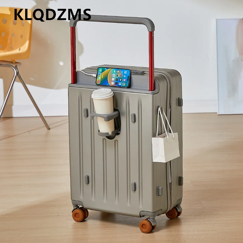 KLQDZMS USB Charging Luggage 20 Inches ABS + PC Boarding Box 24