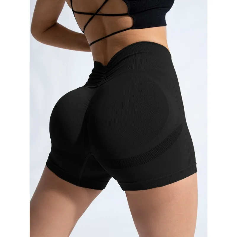 Ogo Sports-Short de yoga sans couture pour femme, taille en V, extensible, séchage rapide, respirant, course à pied, levage des hanches, sexy