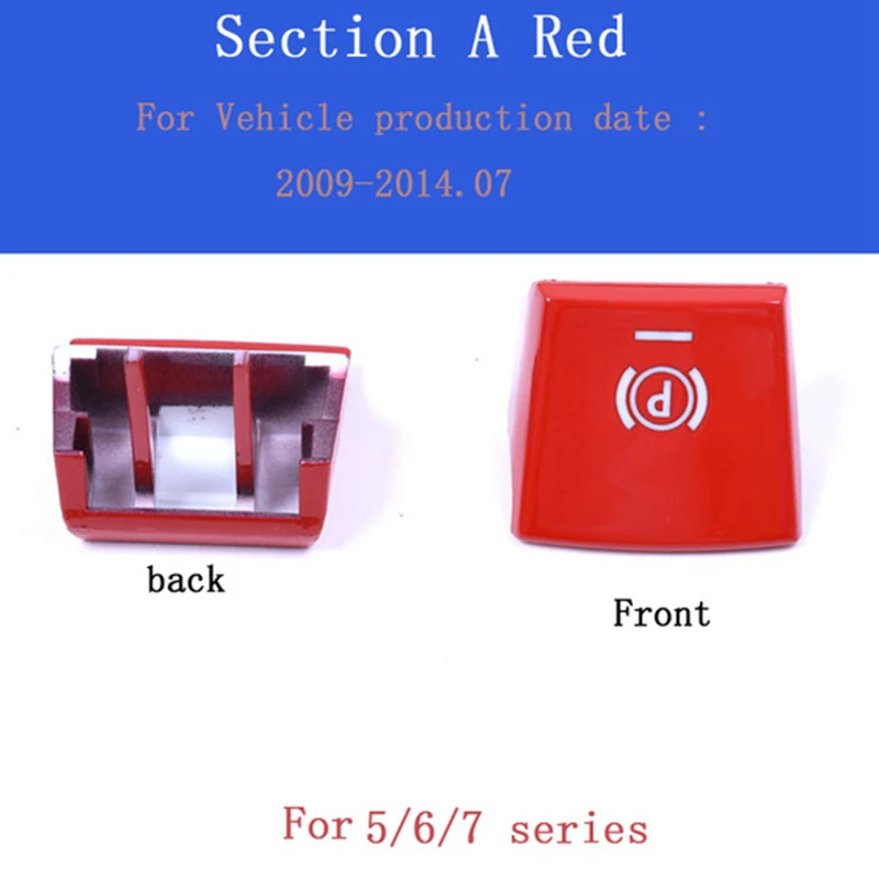 Parking Brake P Button Switch Cover for -BMW 5/6/7 Series F10 GT F07 X3 F25 X4 F26 X5 X6 2010-2014 Red