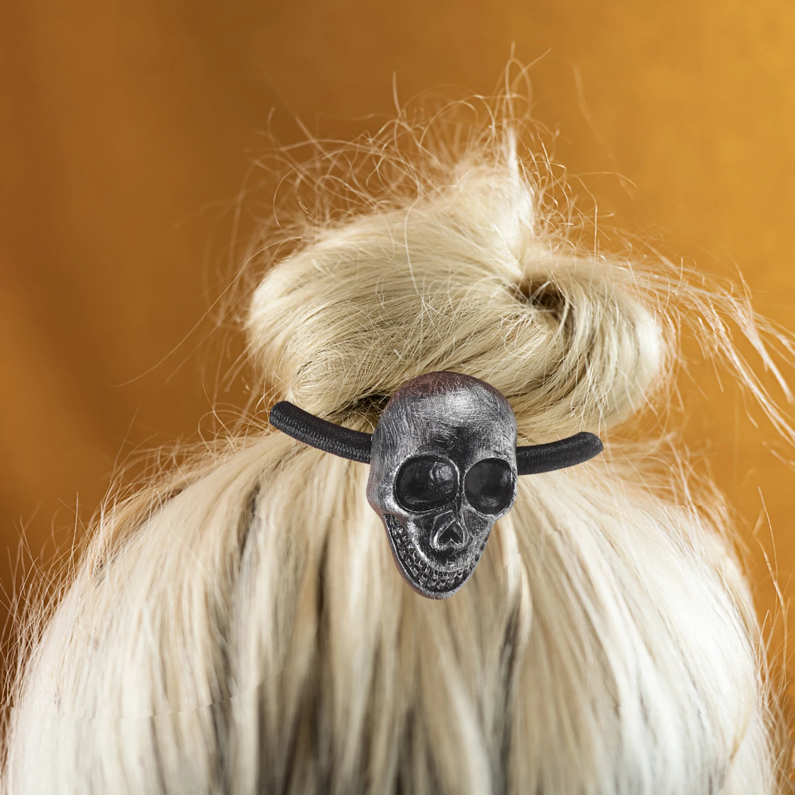 

10pcs Skull Hair Ties Gothic Elastic Ponytail Holders Halloween Punk Hair Accessories For Girls Women Party Travel Daily Use