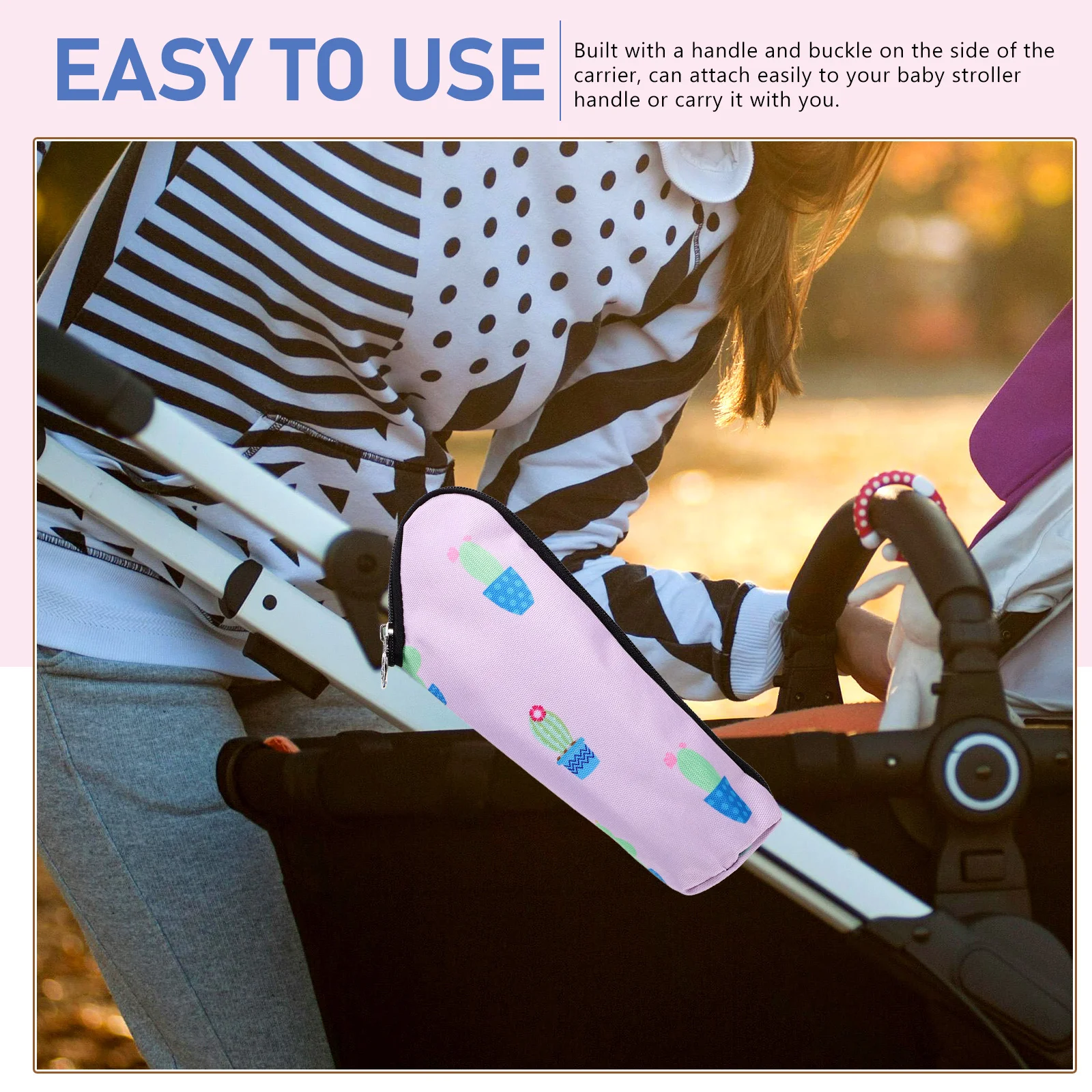 

2Pcs Insulated Baby Bottle Bags Travel Milk Bottle Cooler Carrier Lightweight Thermal Nursing Pouch Stroller Strap Portable