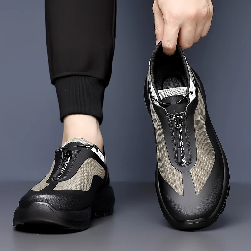 

Новая мужская обувь 2025: мужская альпинистская уличная спортивная обувь на мягкой подошве, весенняя спортивная модная обувь на платформе с вращающимися пуговицами