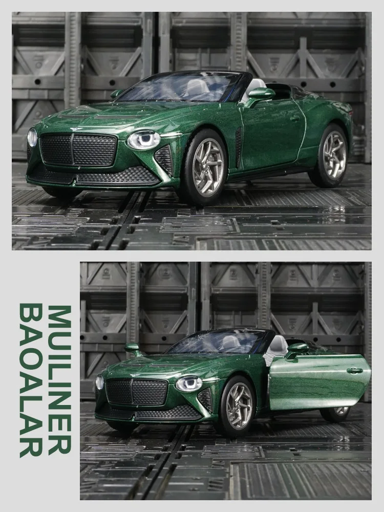 Modelo a Escala 1:32 del Flying Spur Mulliner Bacalar, Auto de Aleación Fundida a Presión, Decoración, Superdeportivo Descapotable, Juguete para Niños