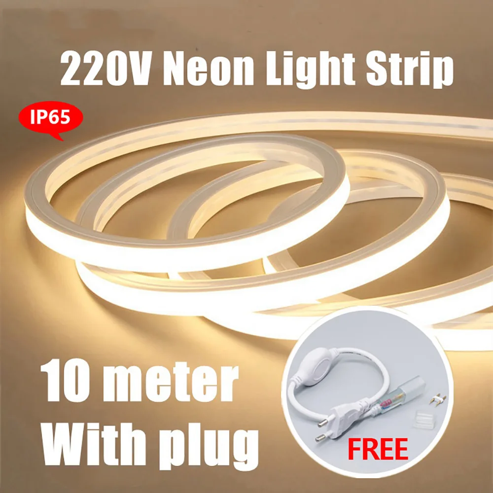 5/10/20 meters LED warm white light strip can be cut living room decorative light strip room background decoration plug-in light