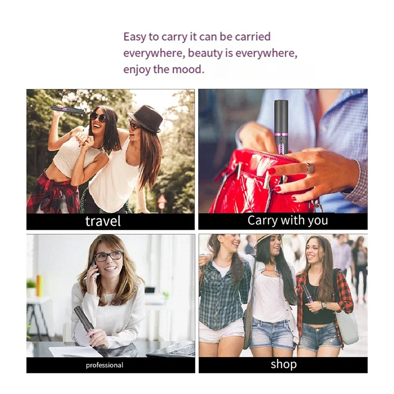 

Беспроводной выпрямитель для волос, утюг 2 в 1, портативный с перезаряжаемой батареей USB-C емкостью 5000 мАч, простой в использовании пластинчатый серый A