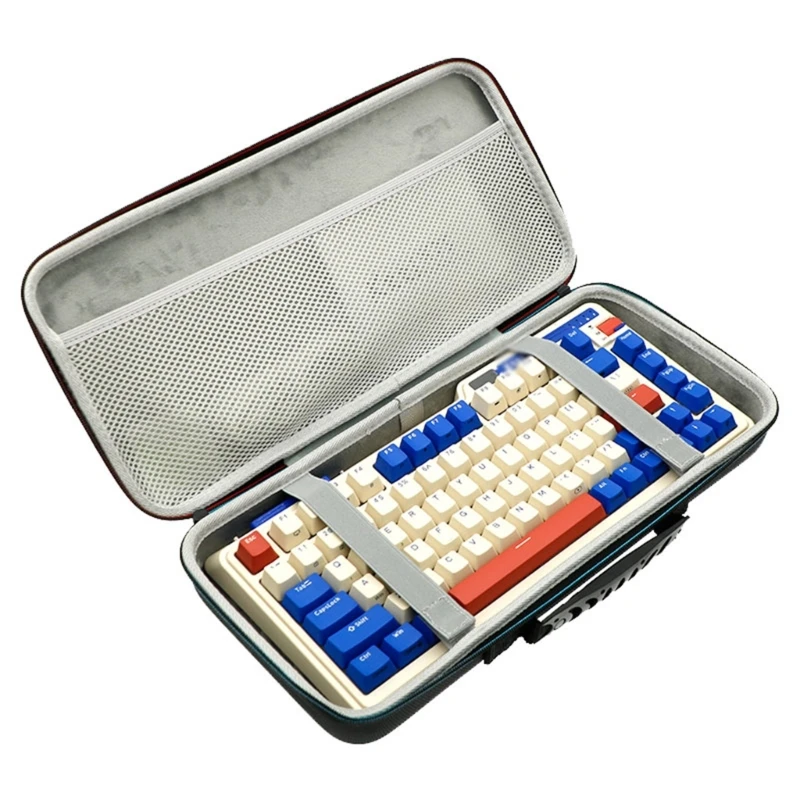EVA Hard Case Pouch for KZZI K75 PRO RGB 75% Keyboard Hard Shells Travel Carrying Bag Sturdy Hand Strap Smooth Zipper