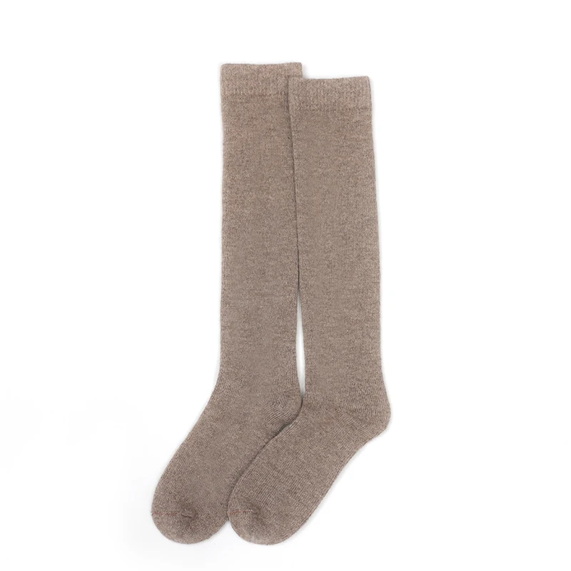 Hot selling women's knitted 100% cashmere long socks for warmth and comfort, women's cashmere socks in autumn and winter, solid