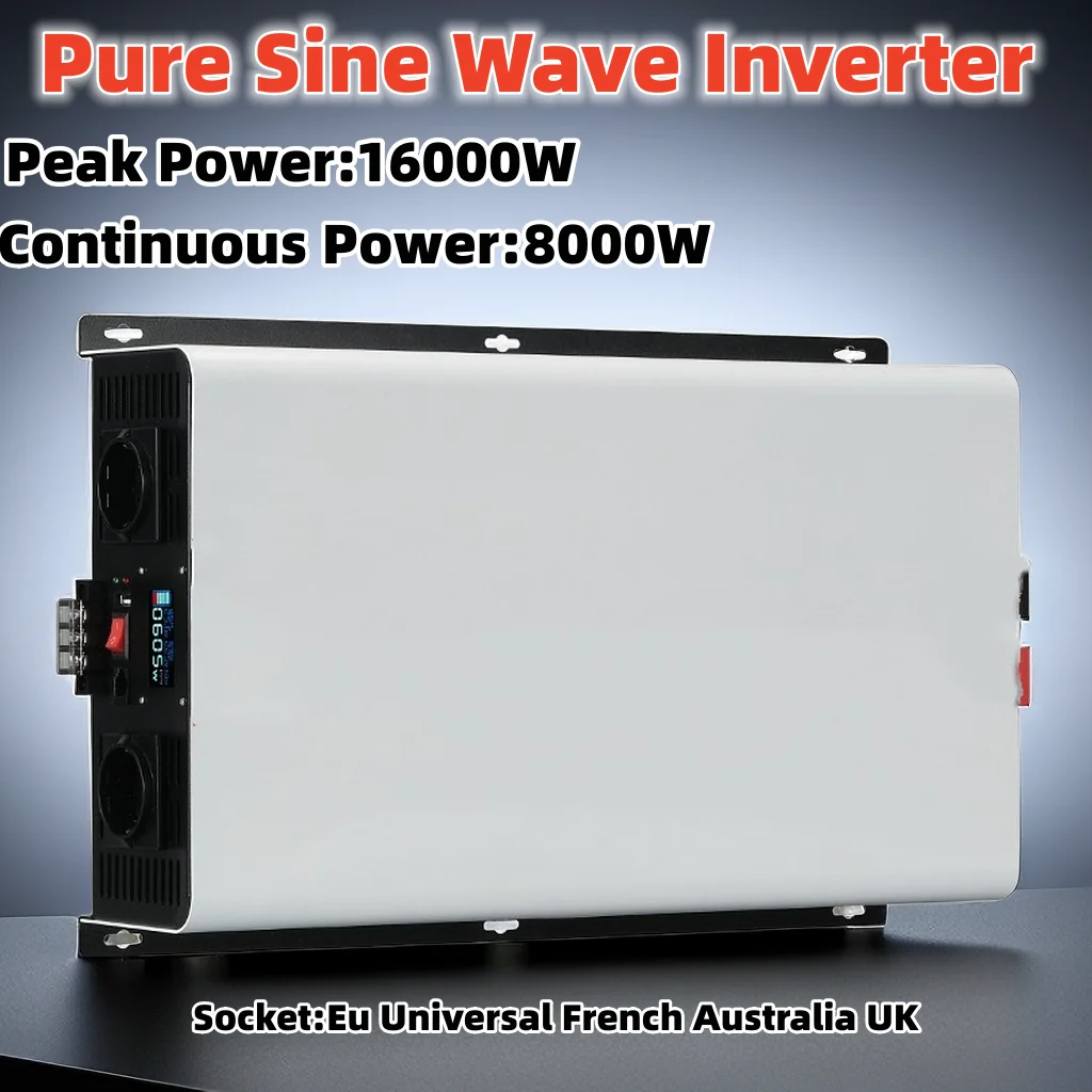 Pure Sine Wave Inverter 220v 230v 240v 8000W 16000W 8KW Power 24V 48V 60V 72V Converter Solar Car Inverters Grid Tie Inversor